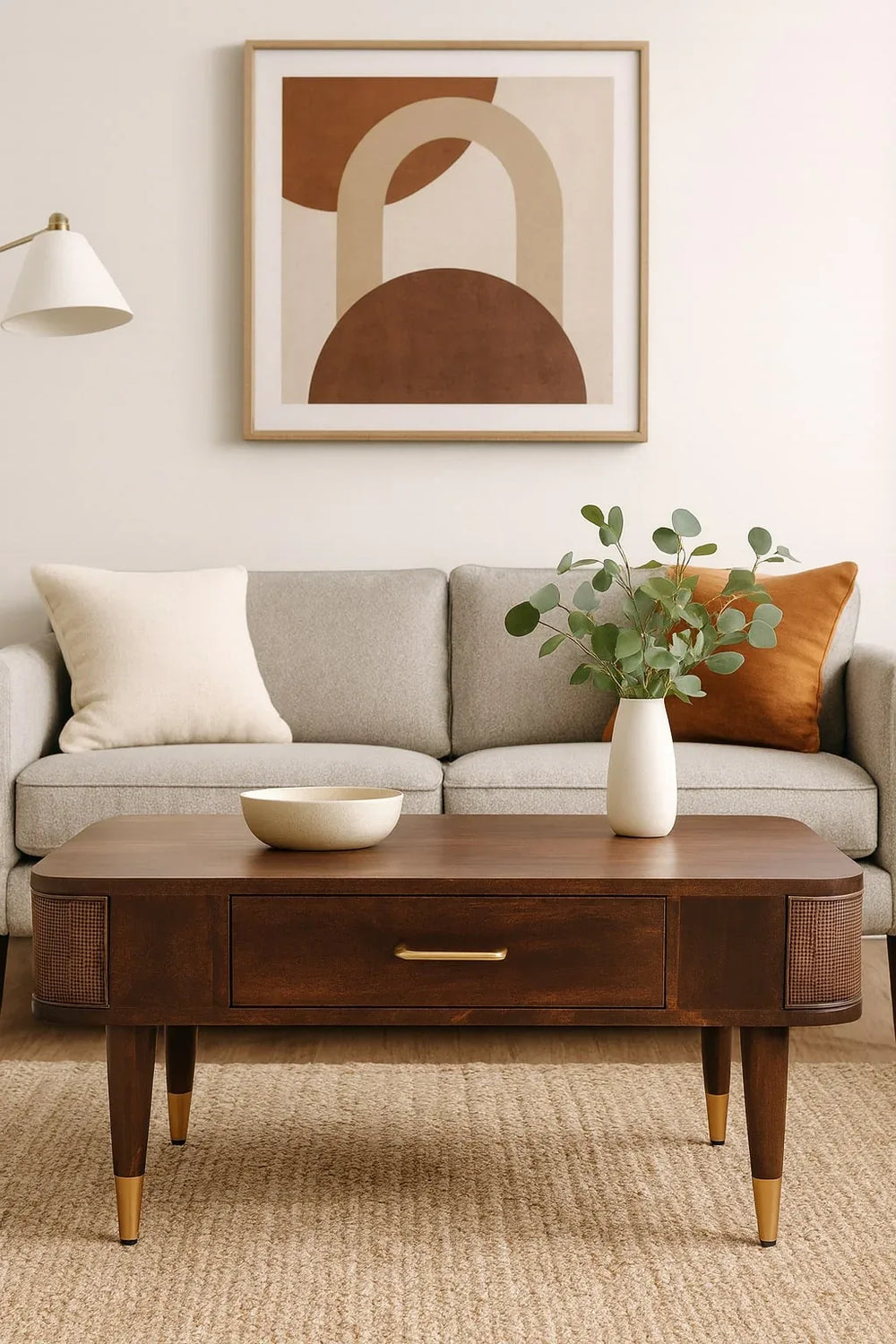 Rattan Curve Edge Nightstand - Artisan Furniture - Flyclothing LLC