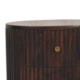 Curved Fluted 3-Drawer Bedside