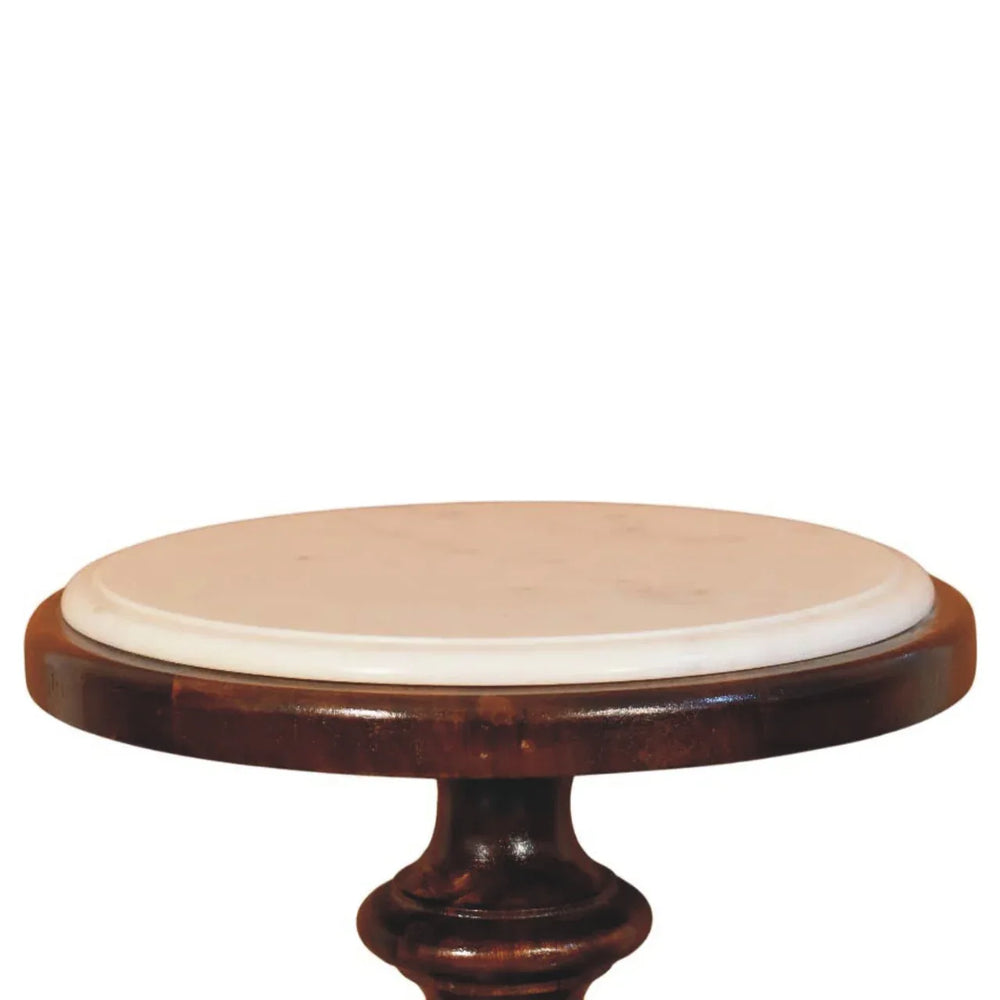 Bellmont Marble-Top Side Table - Artisan Furniture - Flyclothing LLC