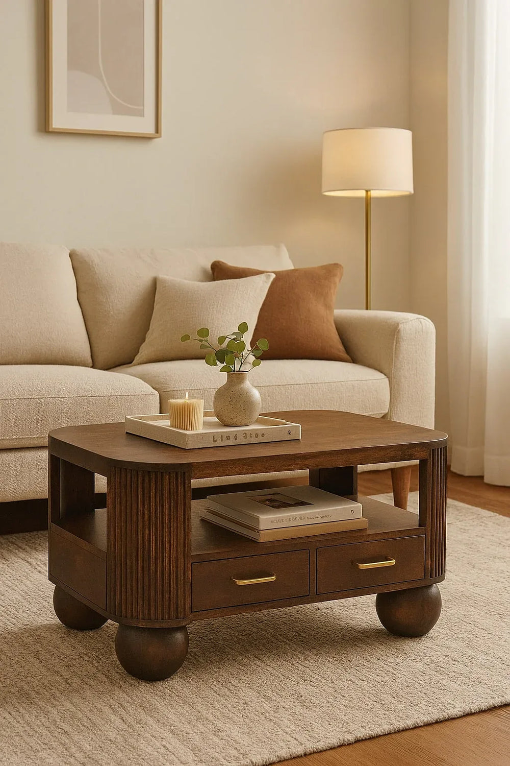 Sphere Leg Coffee Table - Artisan Furniture - Flyclothing LLC
