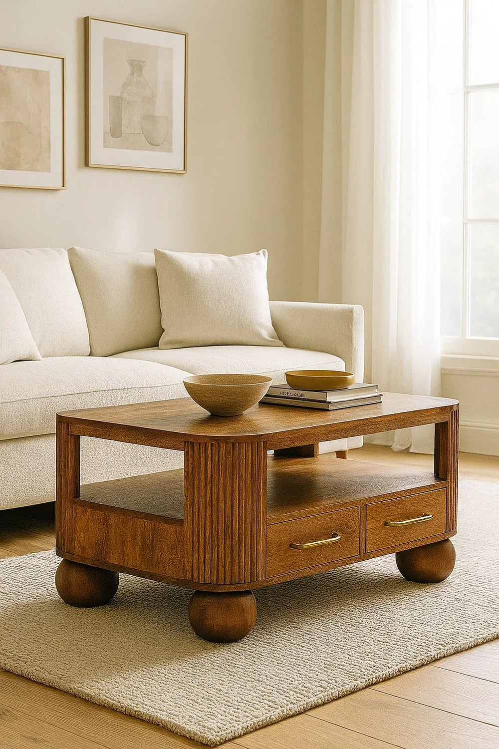Briarwood Fluted Coffee Table - Artisan Furniture - Flyclothing LLC