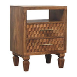 Arno Bedside in Golden Teak - Artisan Furniture - Flyclothing LLC