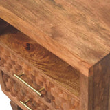 Arno Bedside in Golden Teak - Artisan Furniture - Flyclothing LLC