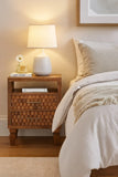 Arno Bedside in Golden Teak - Artisan Furniture - Flyclothing LLC