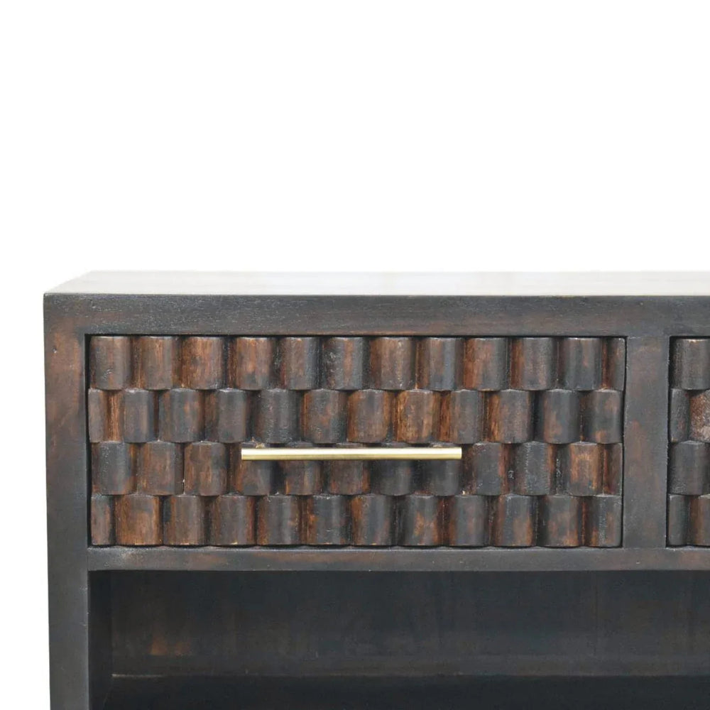 Rattan Curve Edge Nightstand - Artisan Furniture - Flyclothing LLC