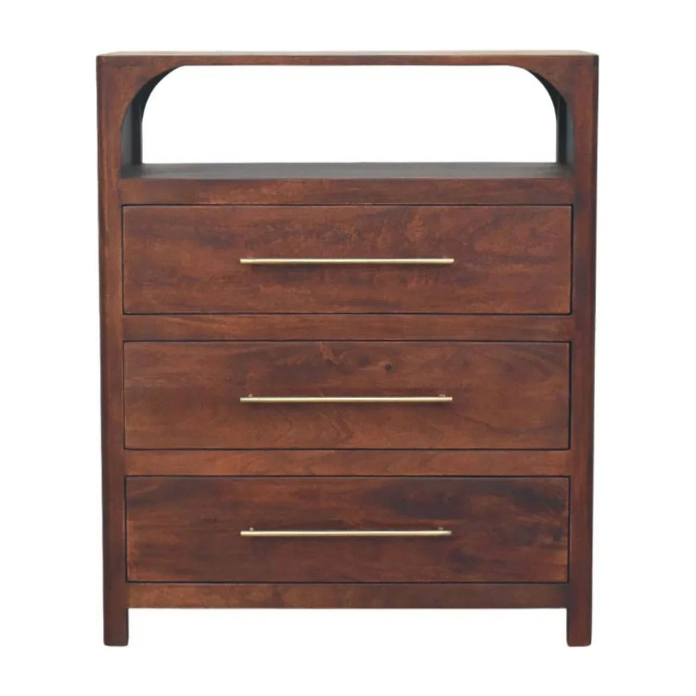 Arched Edge 3 Drawer Chest - Artisan Furniture - Flyclothing LLC