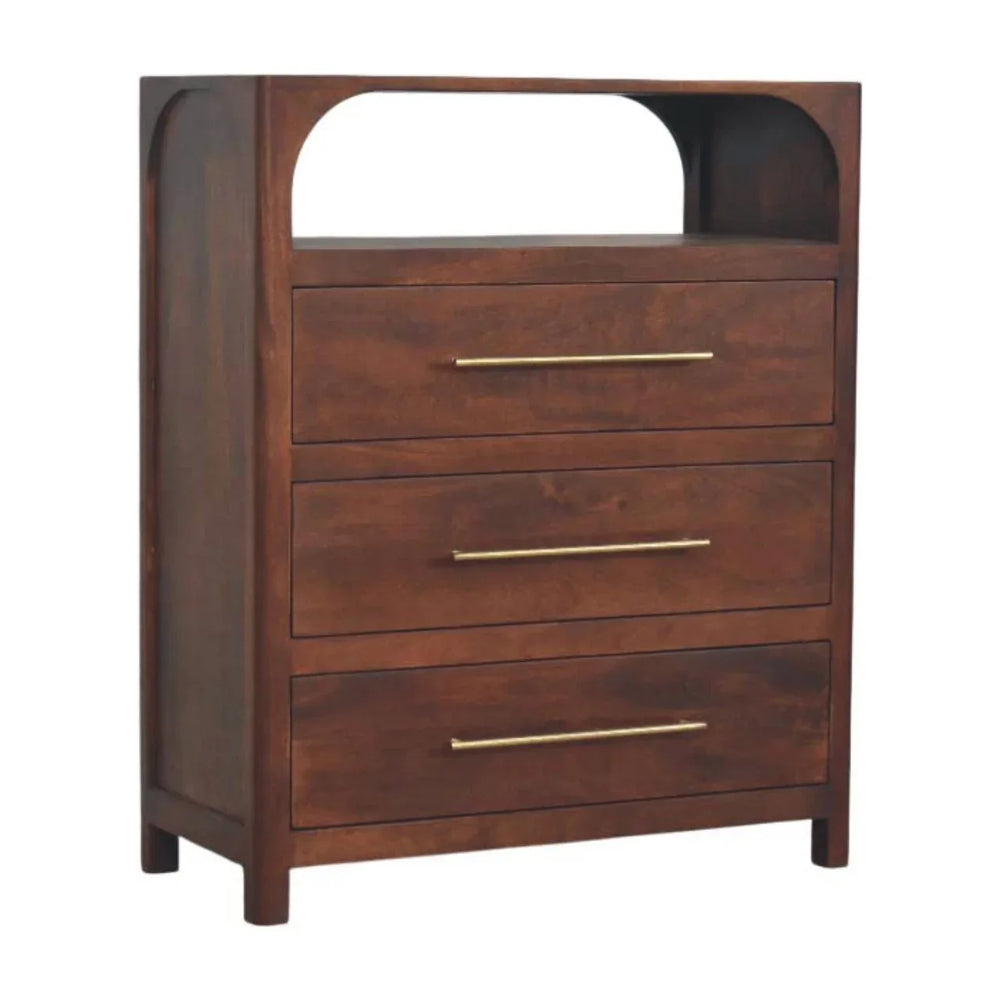 Arched Edge 3 Drawer Chest - Artisan Furniture - Flyclothing LLC