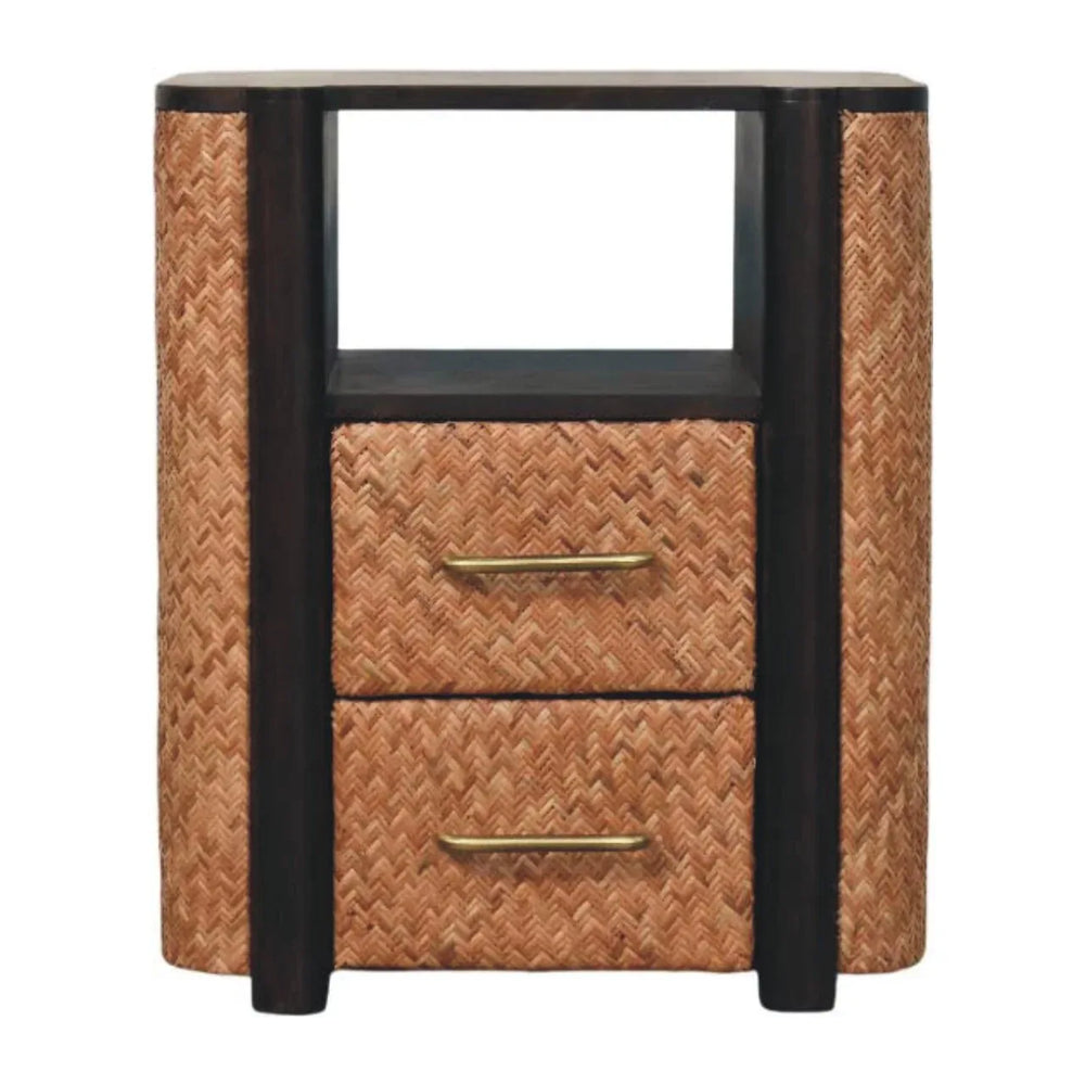 Rattan Curve Edge Nightstand - Artisan Furniture - Flyclothing LLC
