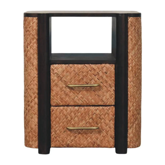 Rattan Curve Edge Nightstand - Artisan Furniture - Flyclothing LLC