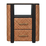 Rattan Curve Edge Nightstand - Artisan Furniture - Flyclothing LLC