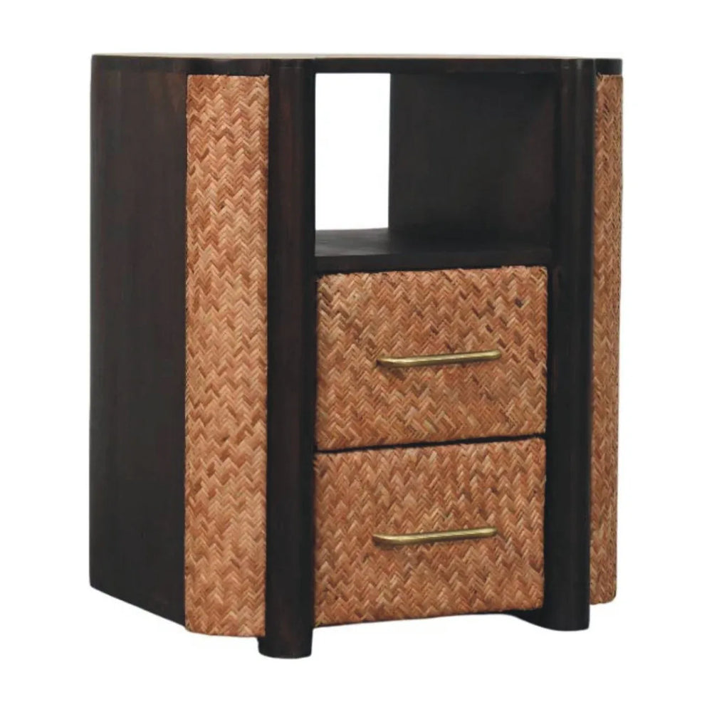 Rattan Curve Edge Nightstand - Artisan Furniture - Flyclothing LLC