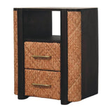 Rattan Curve Edge Nightstand - Artisan Furniture - Flyclothing LLC