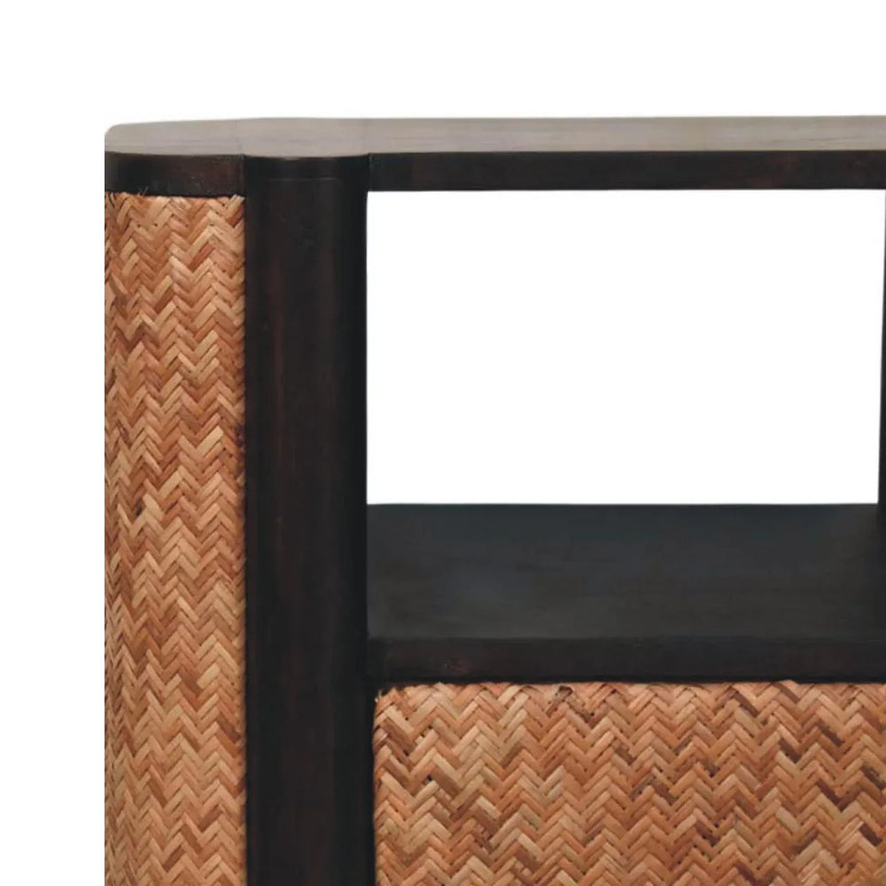 Rattan Curve Edge Nightstand - Artisan Furniture - Flyclothing LLC