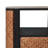 Rattan Curve Edge Nightstand - Artisan Furniture - Flyclothing LLC