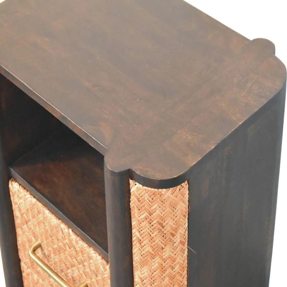 Rattan Curve Edge Nightstand - Artisan Furniture - Flyclothing LLC