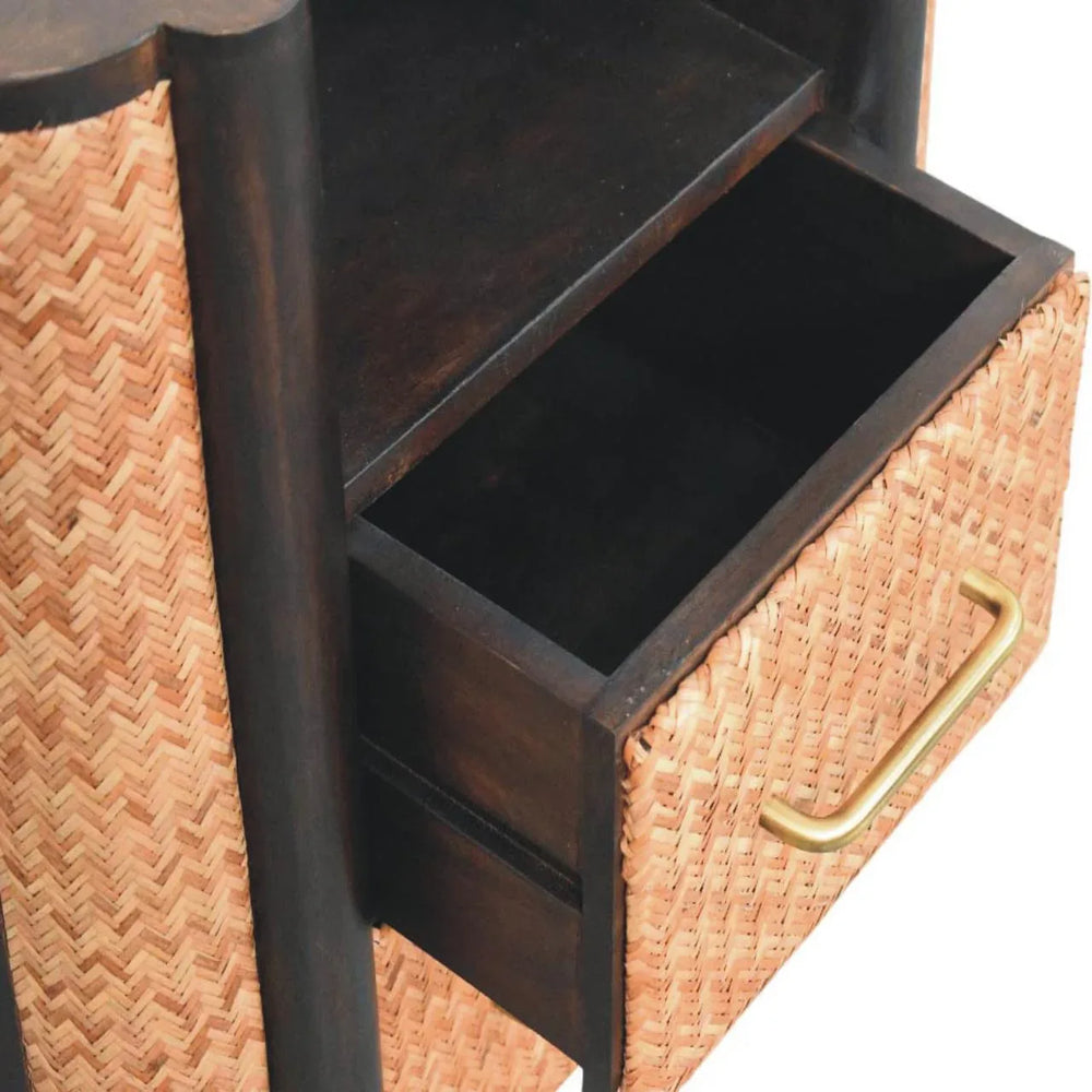 Rattan Curve Edge Nightstand - Artisan Furniture - Flyclothing LLC