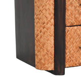 Rattan Curve Edge Nightstand - Artisan Furniture - Flyclothing LLC