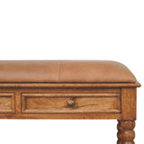 Leather Spindle Bench - Artisan Furniture - Flyclothing LLC