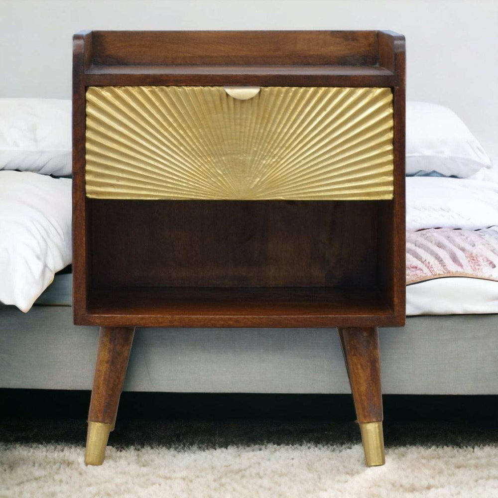 Manila Gold One Drawer Bedside - Artisan Furniture - Flyclothing LLC