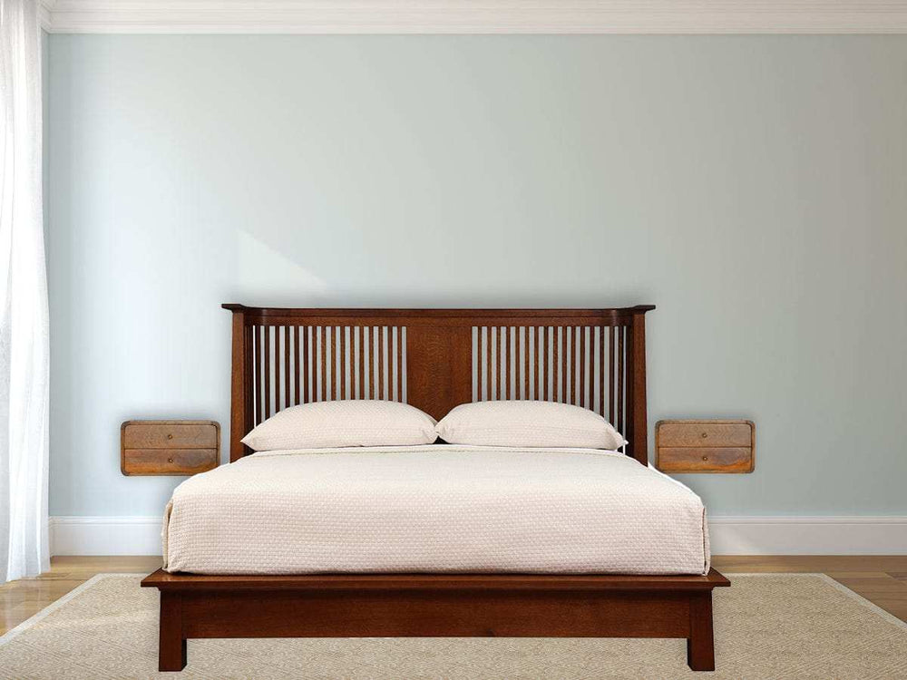 Floating Curved Chestnut Bedside - Artisan Furniture - Flyclothing LLC