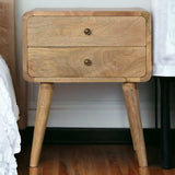 Curved Oak-ish Bedside - Artisan Furniture - Flyclothing LLC