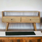 Curved Oak-ish Media Unit - Artisan Furniture - Flyclothing LLC