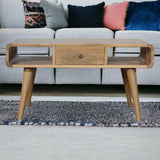 Curved Oak-ish Coffee Table - Artisan Furniture - Flyclothing LLC