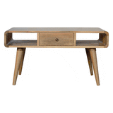 Curved Oak-ish Coffee Table - Artisan Furniture - Flyclothing LLC