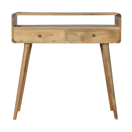 Curved Oak-ish Console Table - Artisan Furniture - Flyclothing LLC