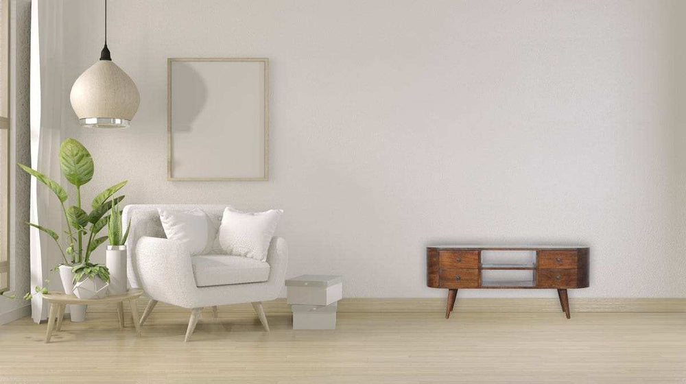 Chestnut Rounded Entertainment Unit - Artisan Furniture - Flyclothing LLC