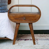 Chestnut Circular Open Bedside - Artisan Furniture - Flyclothing LLC