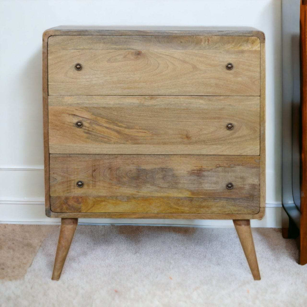 Curved Oak-ish Chest - Artisan Furniture - Flyclothing LLC