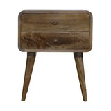 Curved Classic Grey Washed Bedside - Artisan Furniture - Flyclothing LLC