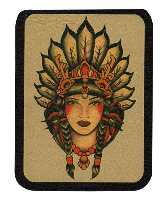 Black Market Art Company Indian Girl Leather Patch Print - Black Market Art Company - Flyclothing LLC