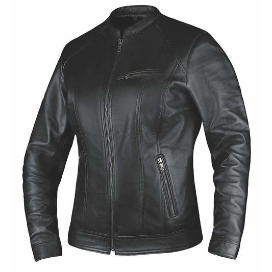 Iris - LADIES PREMIUM LEATHER JACKET - Unik Just for Bikers - Flyclothing LLC