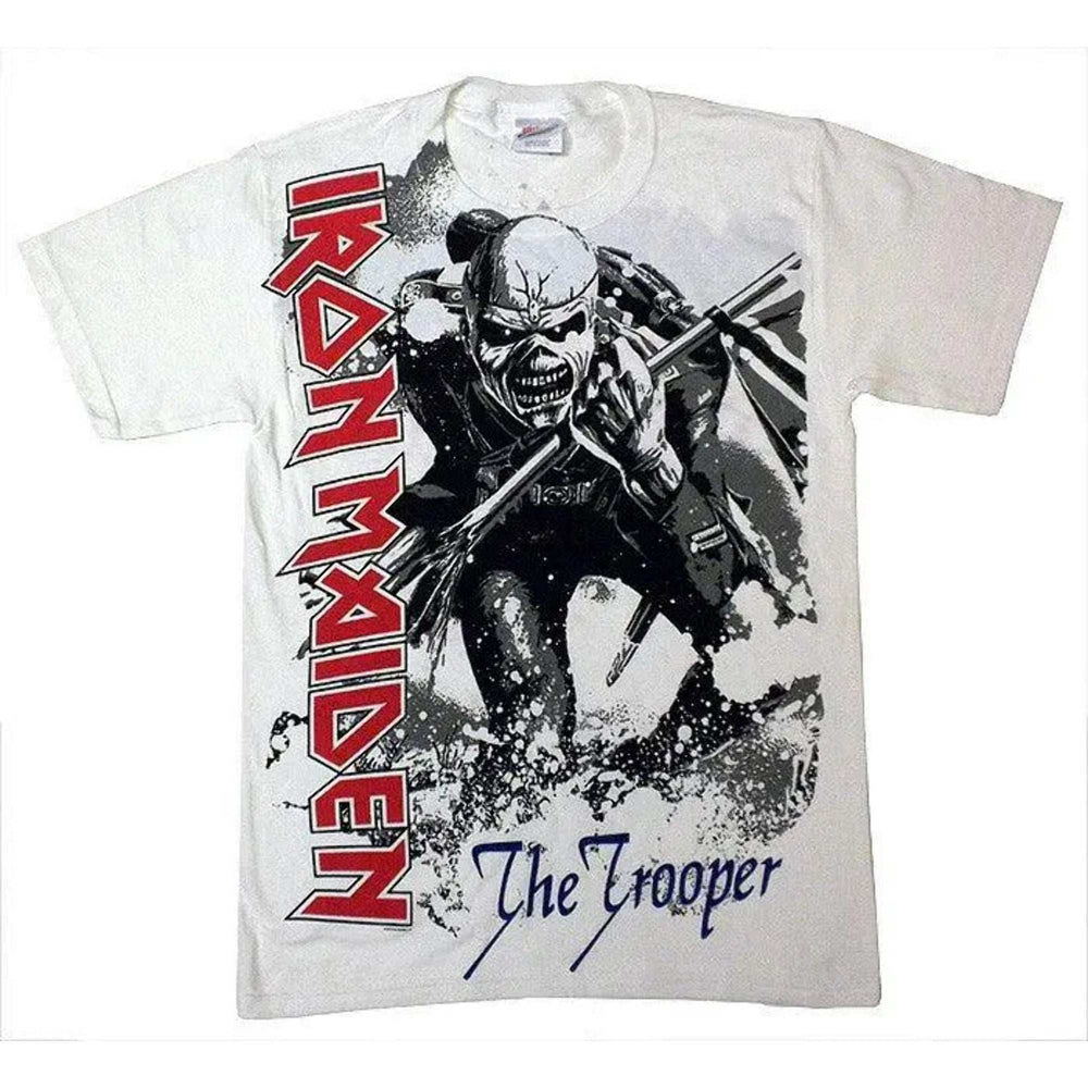 Iron Maiden Trooper T-Shirt (White) - Iron Maiden - Flyclothing LLC