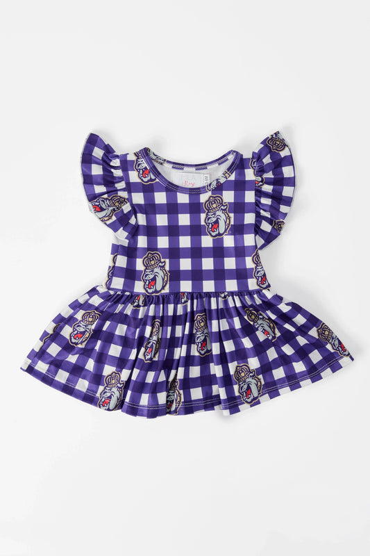JMU Plaid Duke Dog Flutter Twirl Bodysuit - Mila & Rose ® - Flyclothing LLC