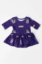 JMU Purple Duke Dog 3/4 Sleeve Twirl Bodysuit - Mila & Rose ® - Flyclothing LLC