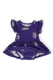 JMU Purple Duke Dog Flutter Twirl Bodysuit
