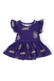JMU Purple Duke Dog Flutter Twirl Bodysuit