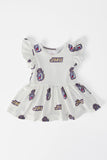 JMU White Duke Dog Flutter Twirl Bodysuit