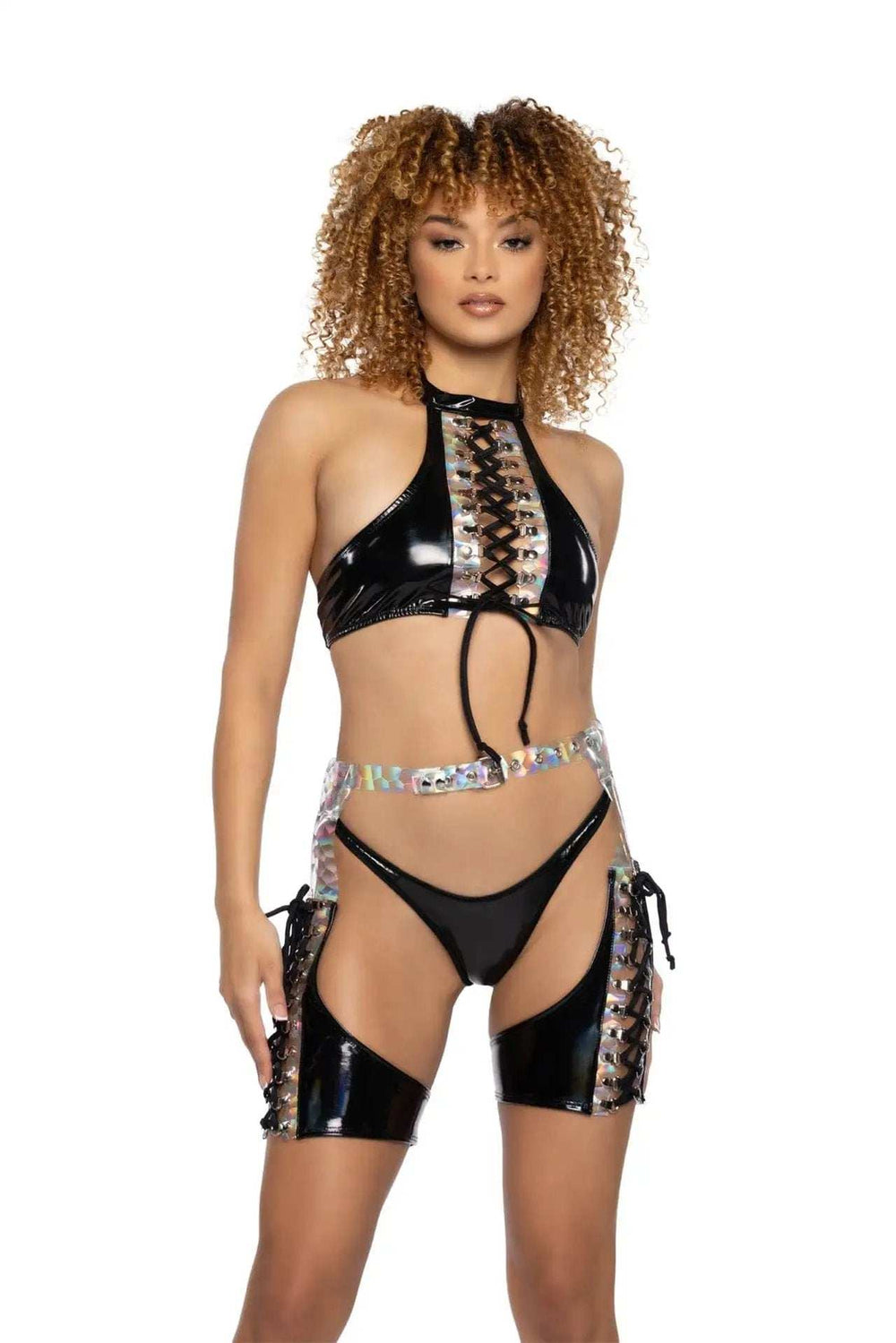 J-Valentine JR108 - PVC & Prism Lace-Up Top - J. Valentine - Flyclothing LLC