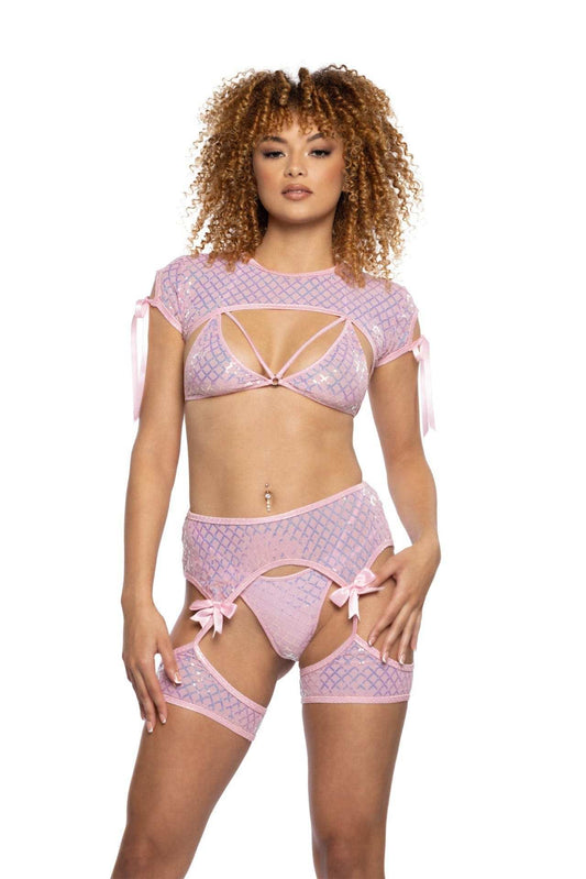 J-Valentine JR123 - Diamond Sequin Mesh Shrug - J. Valentine - Flyclothing LLC