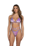 J-Valentine JR136 - Sequin Velvet Triangle Top And Cross-Bottom Set - J. Valentine - Flyclothing LLC