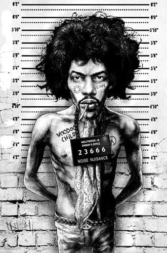 Black Market Art Company Jimi Mugshot Print - Black Market Art Company - Flyclothing LLC