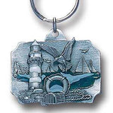 Coastal Scene Metal Key Chain with Enameled Details - Siskiyou Originals - Flyclothing LLC