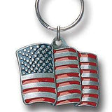 American Flag Metal Key Chain with Enameled Details - Siskiyou Originals - Flyclothing LLC