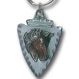 Horse On Arrowhead Metal Key Chain with Enameled Details - Siskiyou Originals - Flyclothing LLC