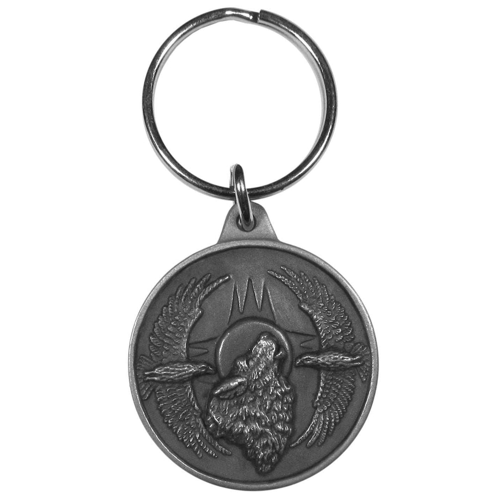 Wolf and Eagles Shield Antiqued Key Chain - Siskiyou Originals - Flyclothing LLC