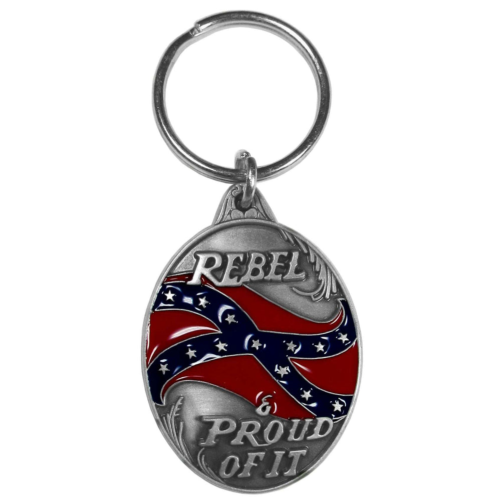 Rebel and Proud of It Metal Key Chain with Enameled Details - Siskiyou Originals - Flyclothing LLC